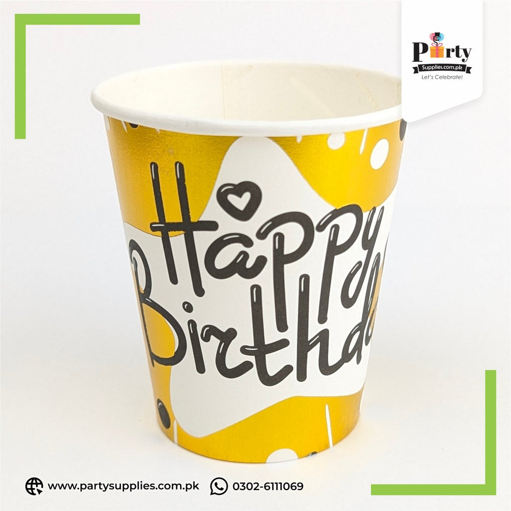 Happy Birthday Printed Paper Cups
