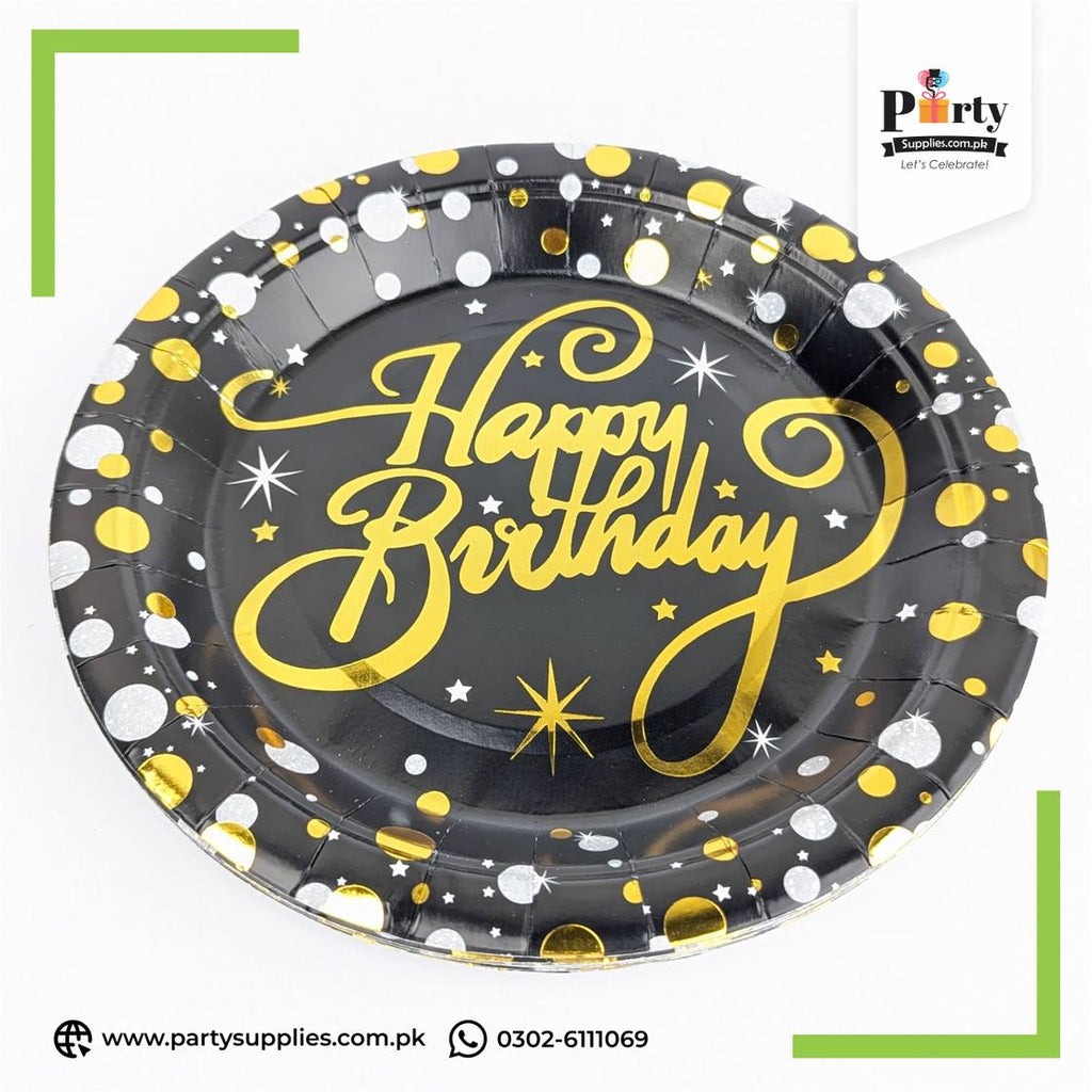 Happy Birthday Printed Disposable Paper Plates – Pack of 10