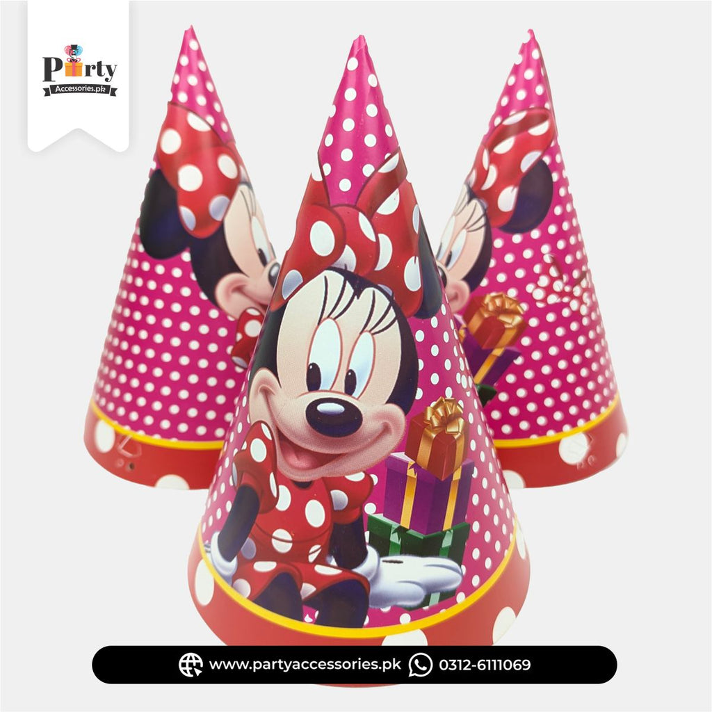 Minnie Mouse Theme Party Celebration Cone Caps