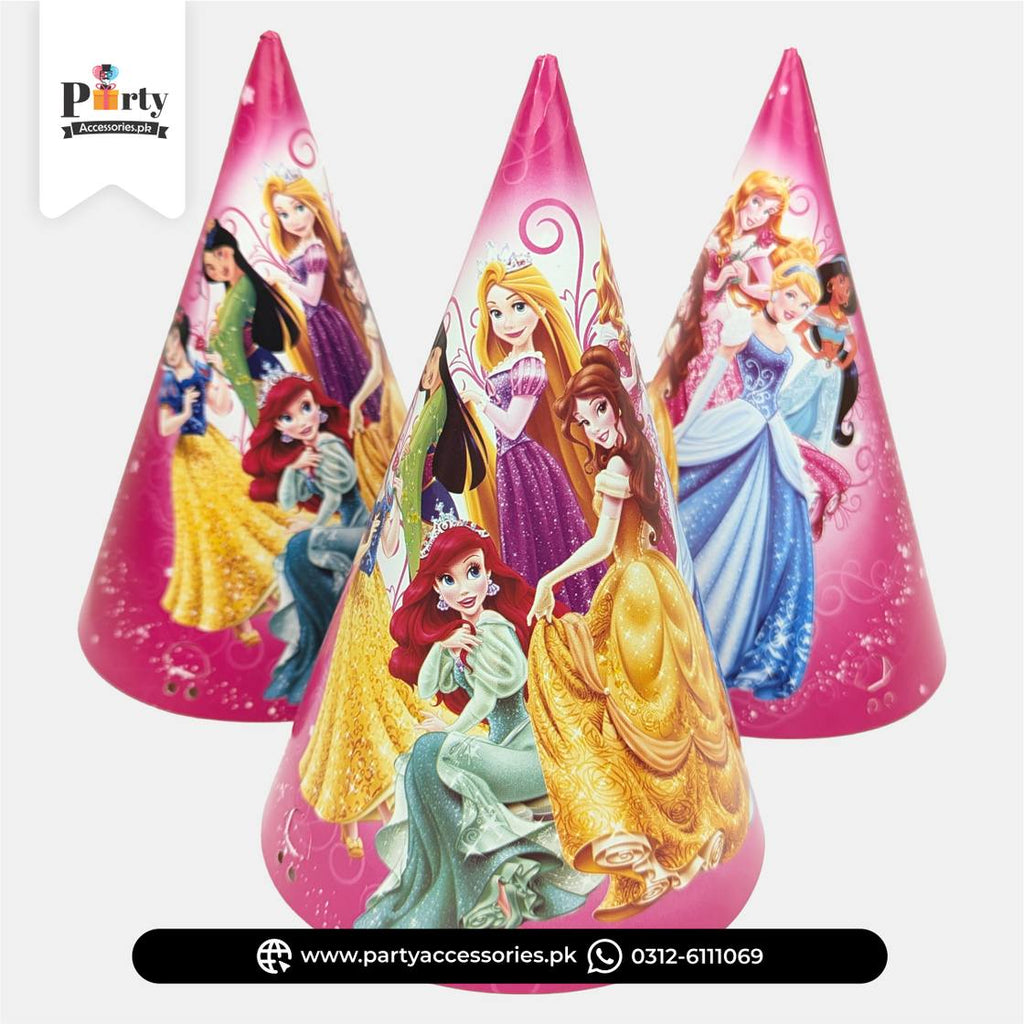 Disney Princess Party Cone Caps for Birthday Celebration 