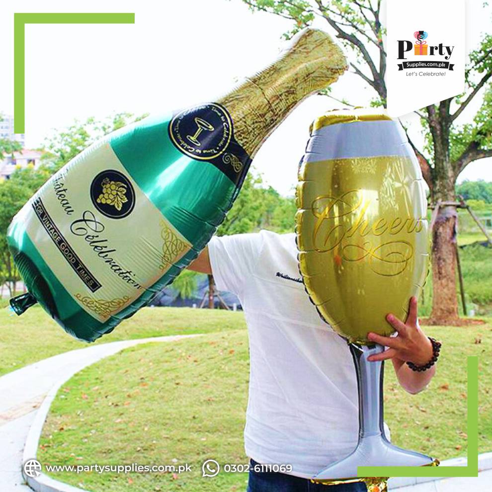 Champagne Bottle Shape Large Size foil Balloon 