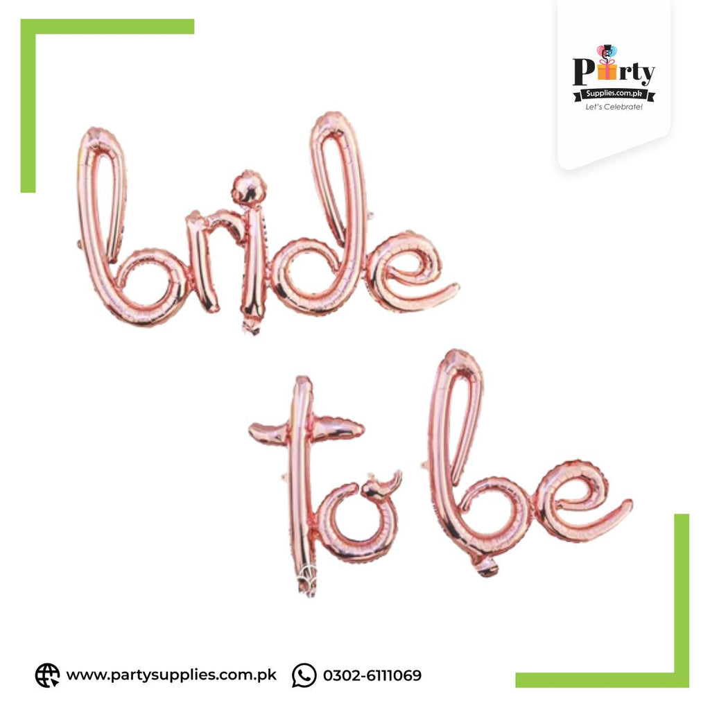 bride to be foil balloons in pink color 