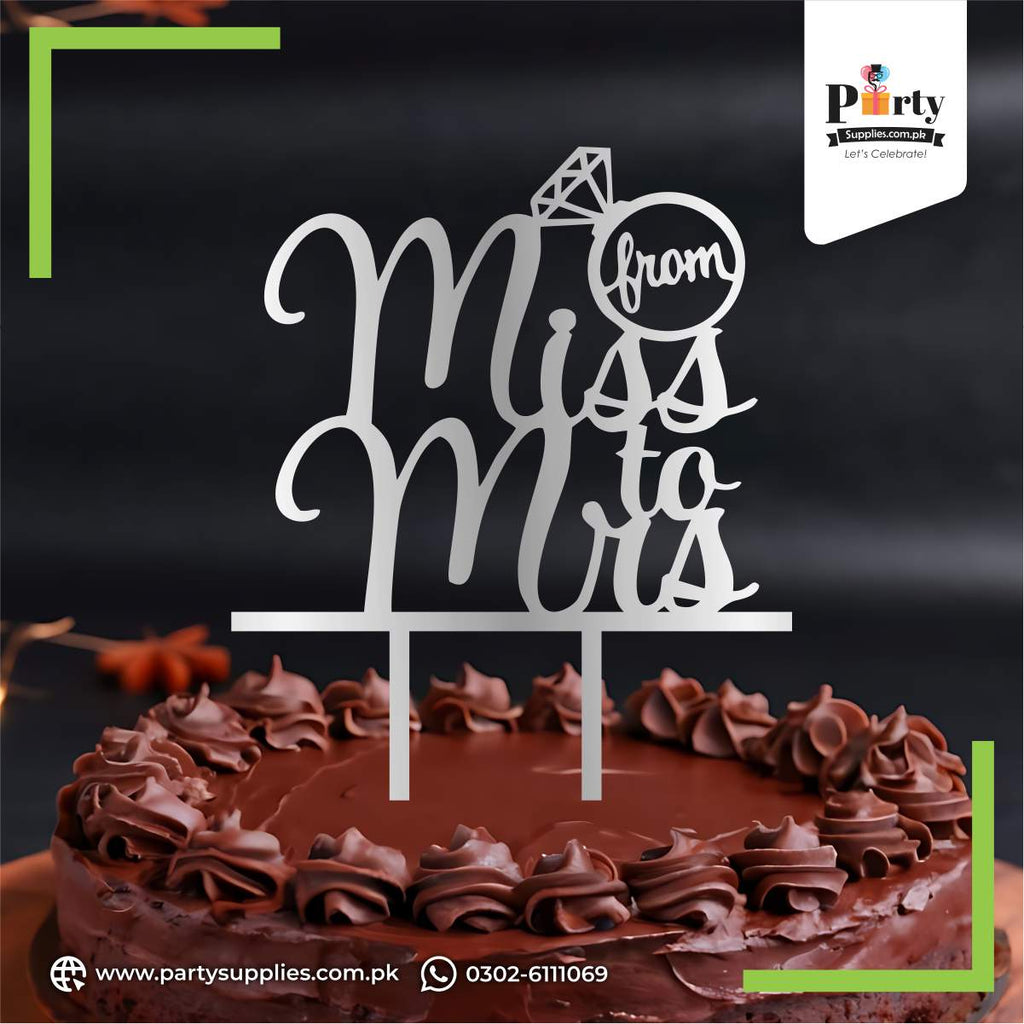 Miss to Mrs Cake Topper 