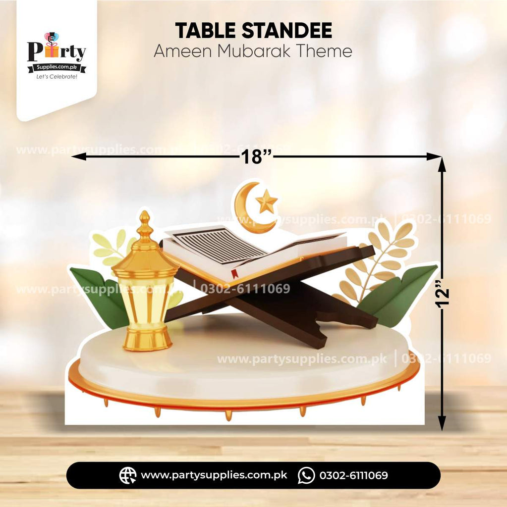 Quran Table Standee for Ameen Mubarak Decoration