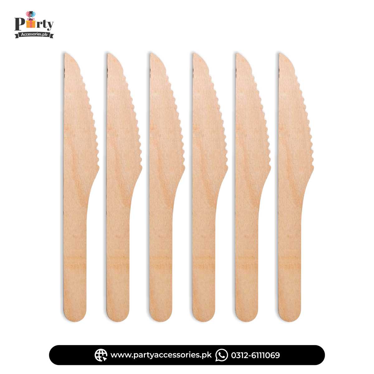 Disposable wooden knives for dinning tableware