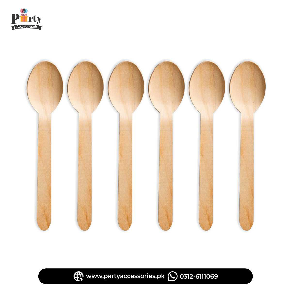 Disposable Wooden Cutlery Spoons for Table Decoration 