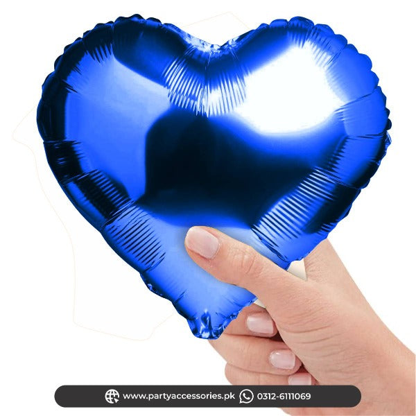 heart shape small foil balloons in blue