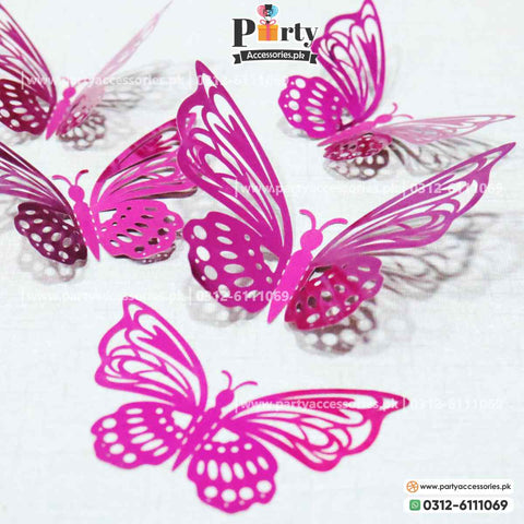 3d butterfly cutout in shocking pink 