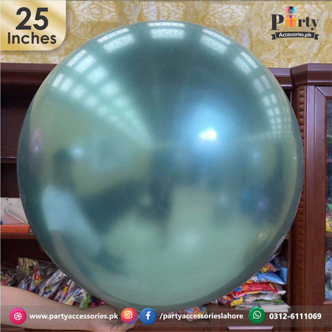 Jumbo Chrome Balloons 25 inches in sea green for coral decoration 