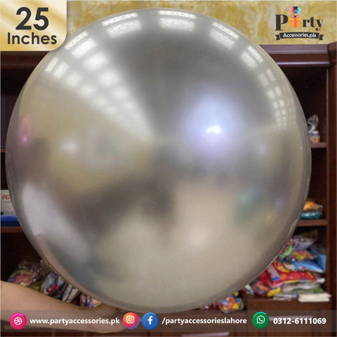 Jumbo Chrome Balloons 25 inches in silver for arch 