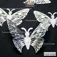 3d butterfly cutout in shiny silver color 