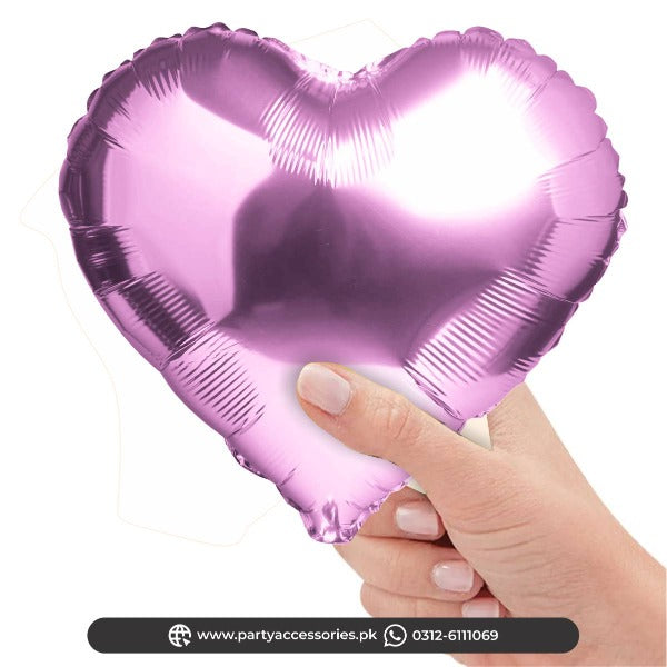 heart shape small foil balloons in pink