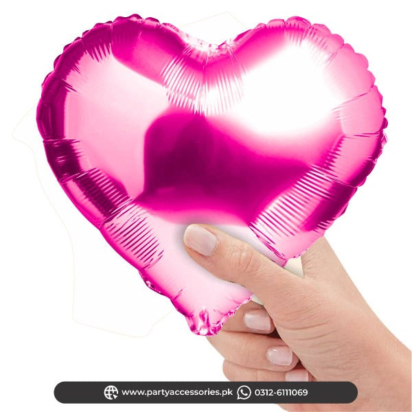 heart shape small foil balloons in pink