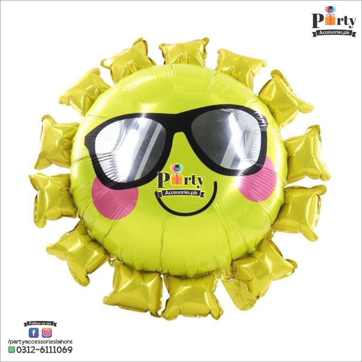 Sun shape exclusive Large birthday Party foil balloon