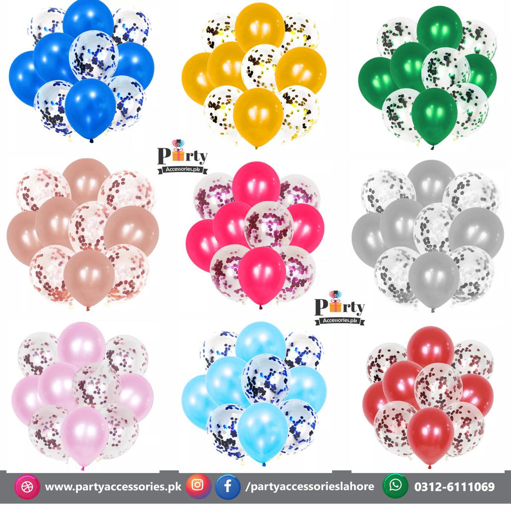 mix colors confetti balloons 