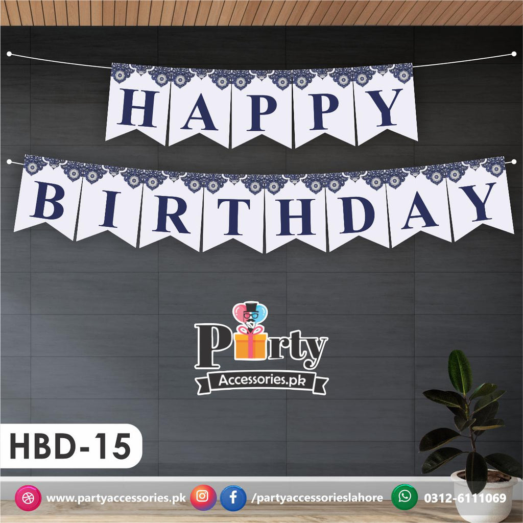 Happy Birthday Wall Bunting Banner | Pastel Blue | HBD-15