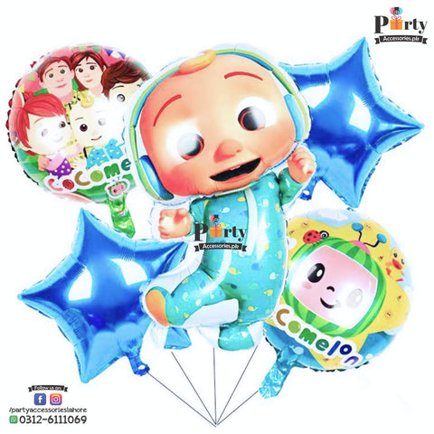 Cocomelon birthday theme foil balloons