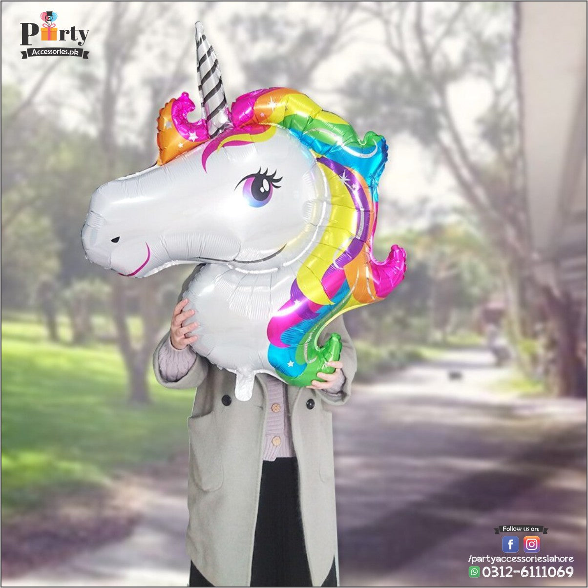 Unicorn Horse Face Shape Large Size Foil Balloon For Birthday Party