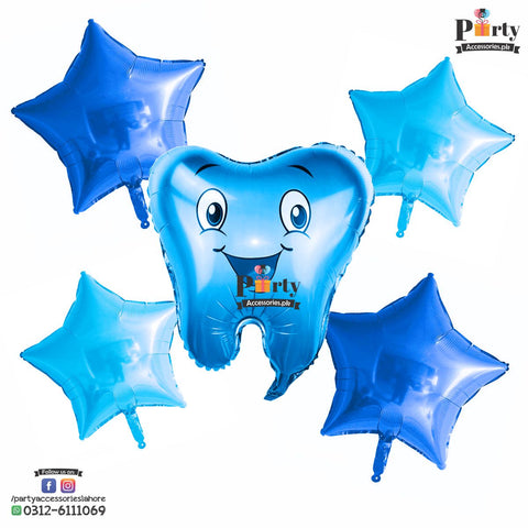 First tooth Celebration theme foil balloons