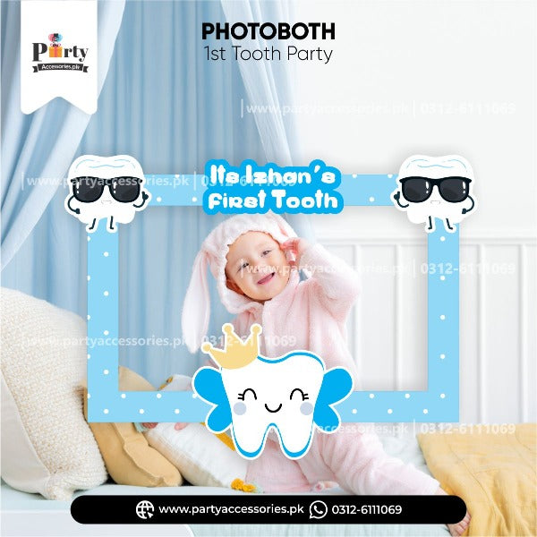 first tooth party photobooth for baby boy