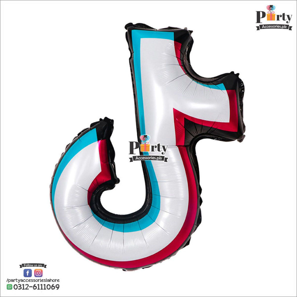 Tik Tok Logo Shape Exclusive Large Foil Balloon For TikTok Theme Parties