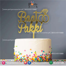 Baat Pakki cake topper in acrylic golden