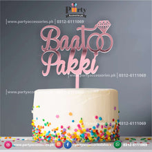 Baat Pakki cake topper Acrylic in Rose gold