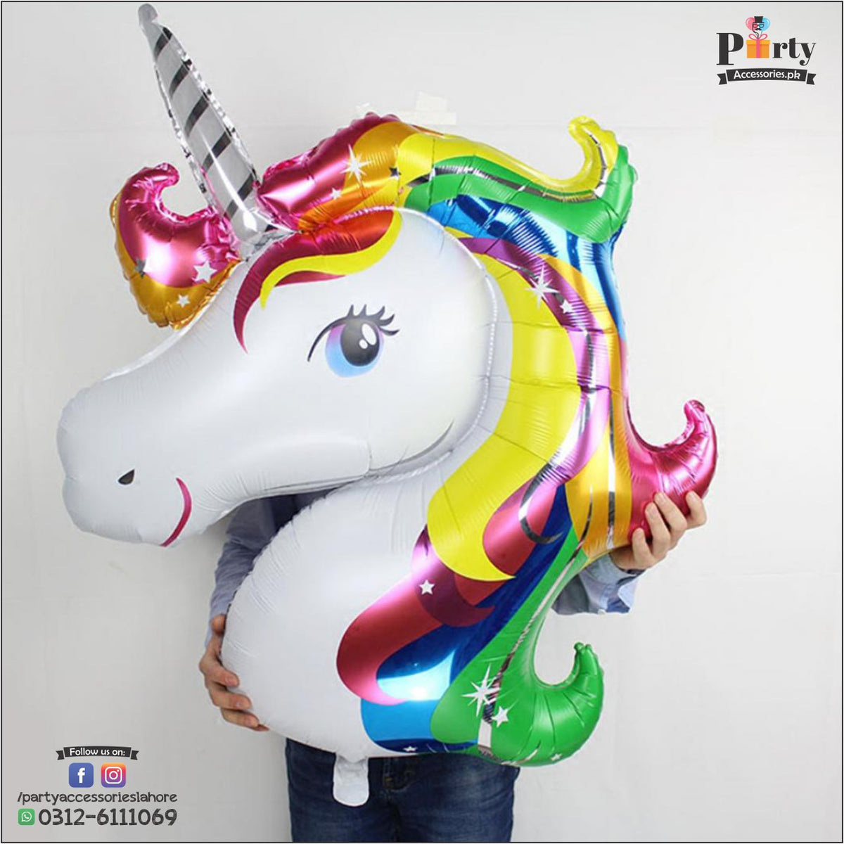 Unicorn Horse Face Shape Large Size Foil Balloon For Birthday Party