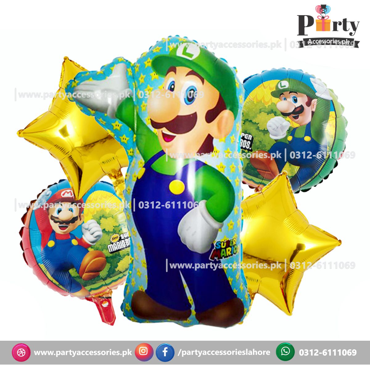 Super Mario Theme Birthday Party Balloons | Super Mario Shaped  Foil Balloons Set