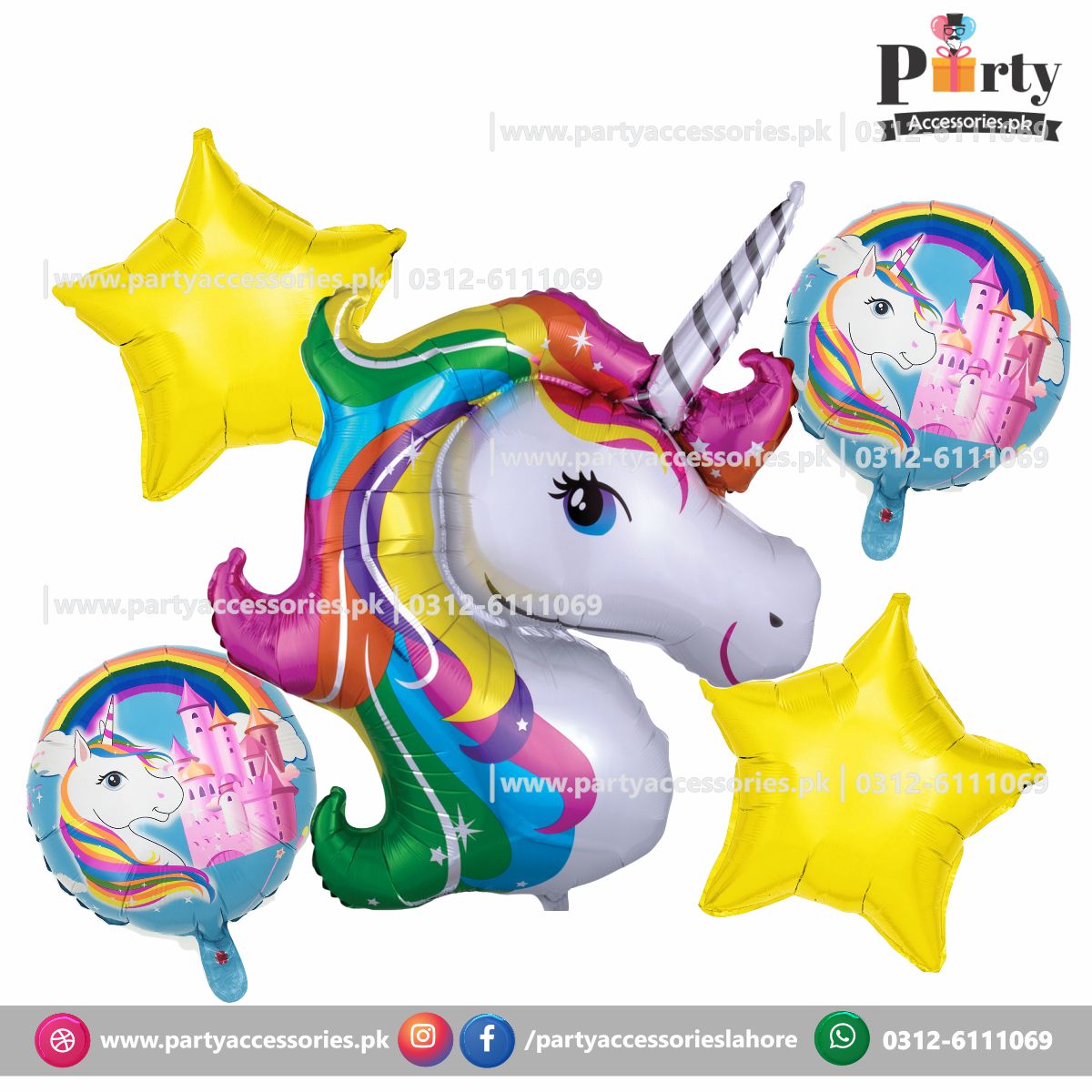 Unicorn exclusive foil balloons set of 5 pcs