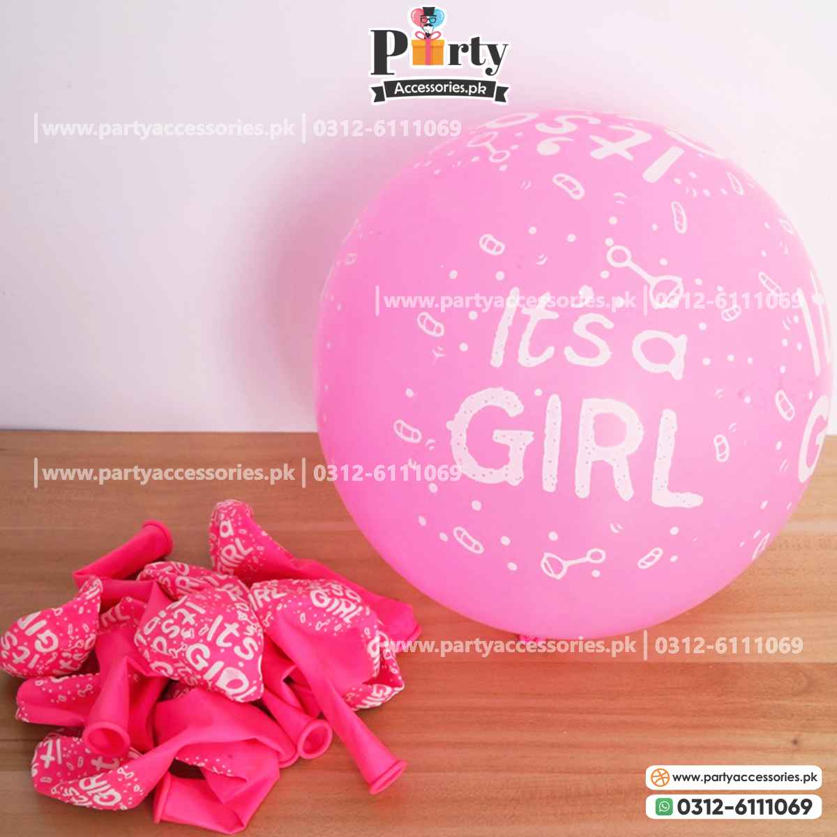 its a girl printed ballons for baby girl 