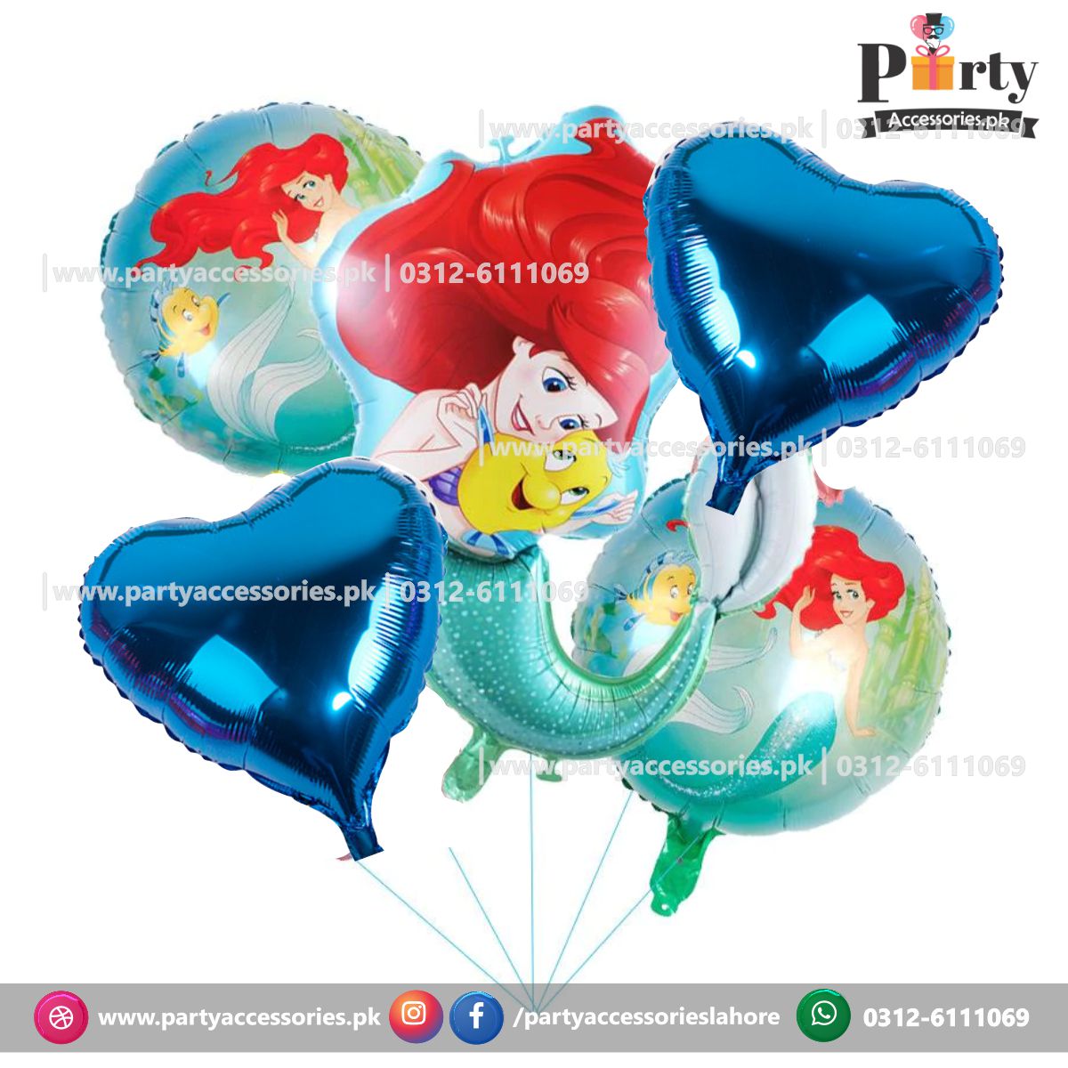 Mermaid Theme Birthday Party Balloons | Mermaid | Shaped Foil Balloons Set