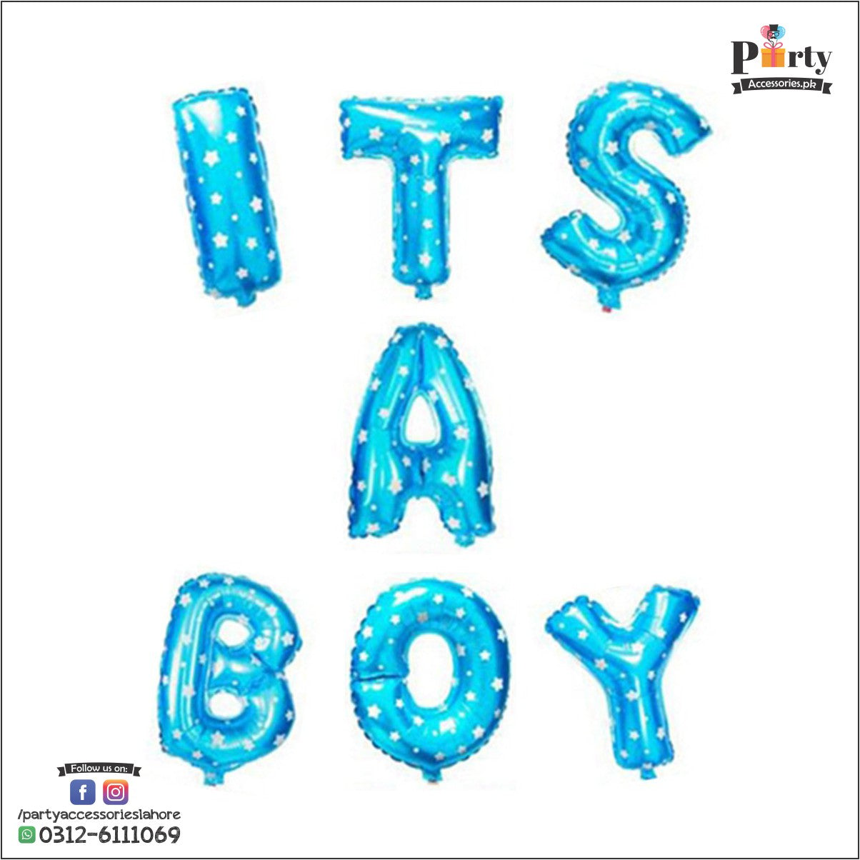 Its a Boy Foil balloons set For Baby Shower