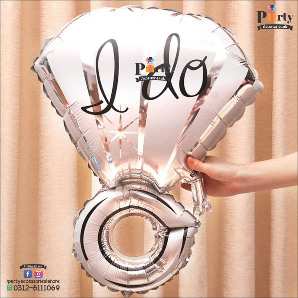 Engagement Ring shape foil balloon large saying I do