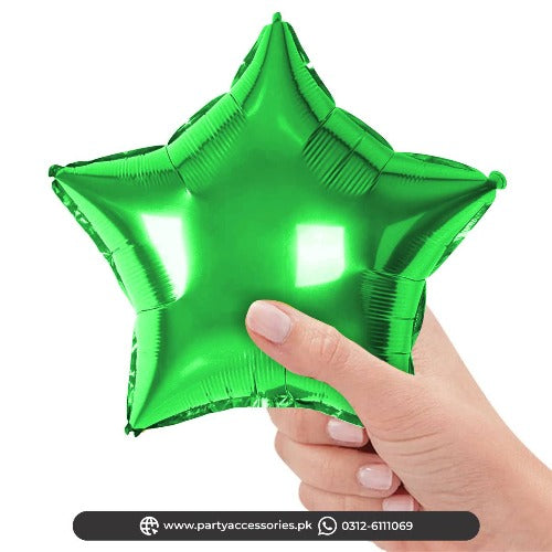 small star foil balloon 10 inch green