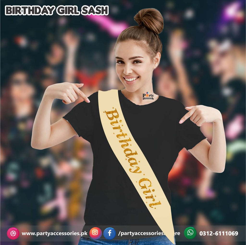 birthday girl sash golden