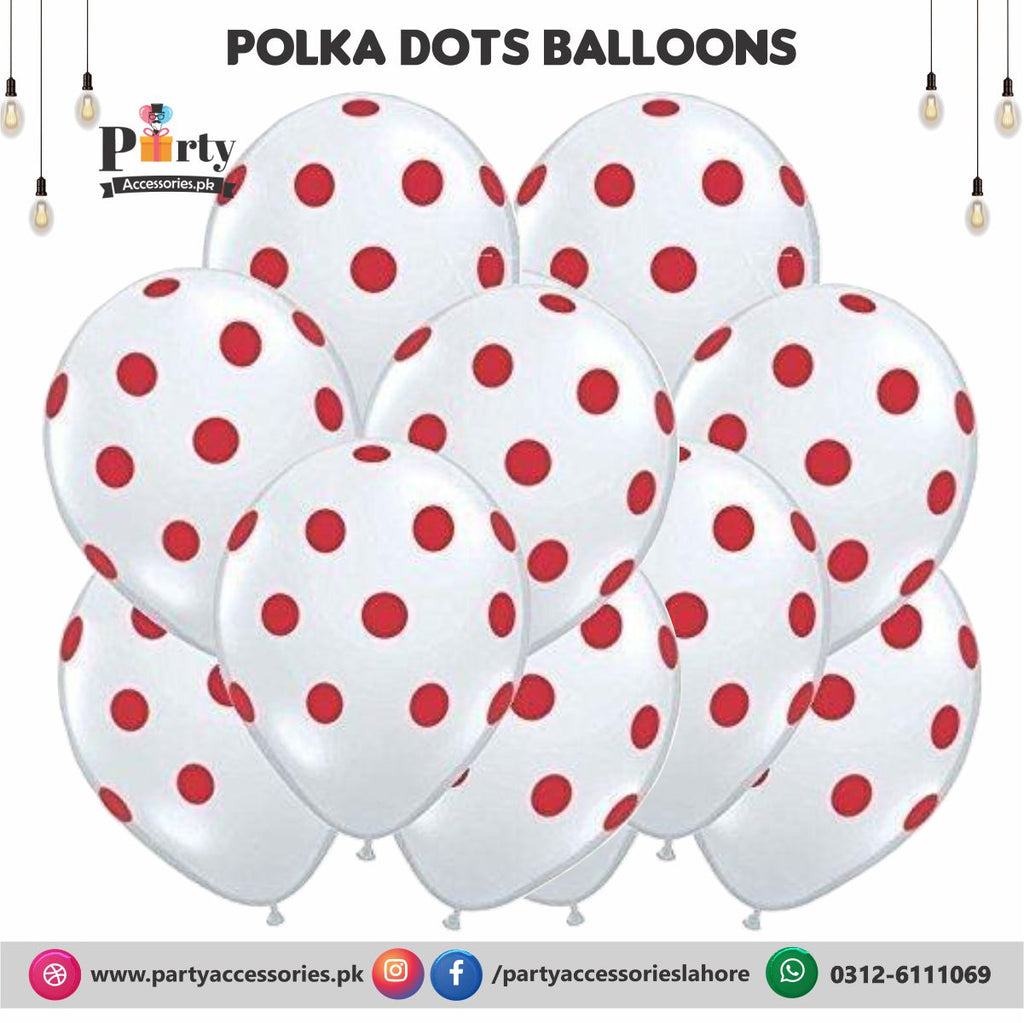 Polka Dots White Dotted Balloons