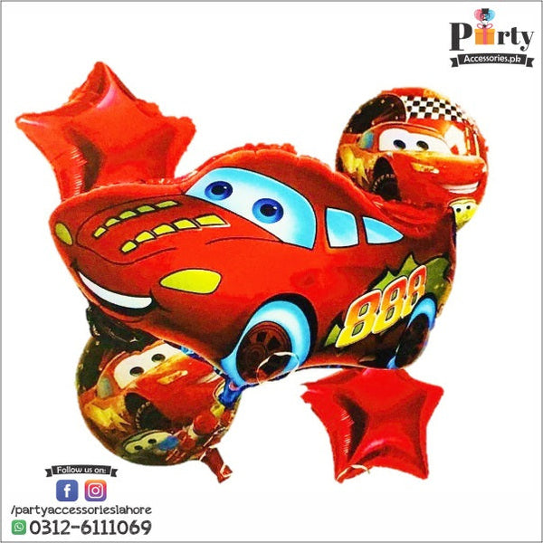 Mcqueen cars theme birthday foil balloons set 5 pcs