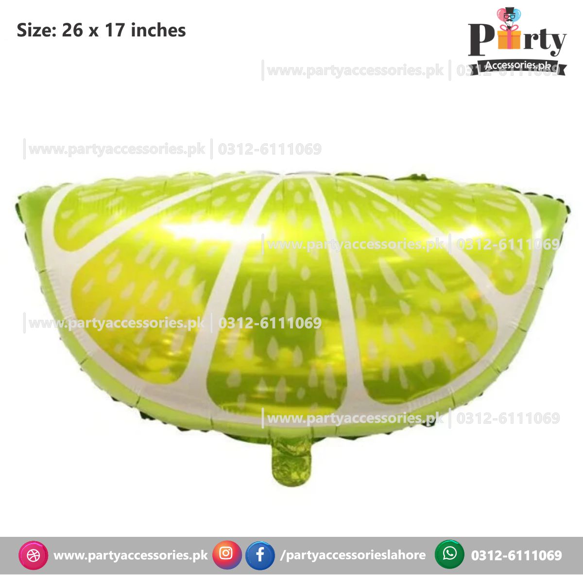 Kiwi fruit shape exclusive Large birthday Party foil balloon for candy land tutti fruity theme