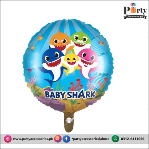 Baby Shark round foil balloon For Baby Shower