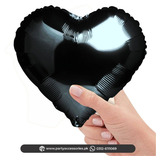 heart shape small foil balloons in black 