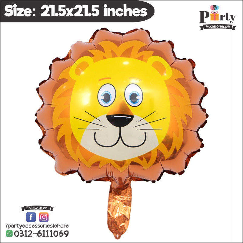 Jungle safari theme Animal face foil balloons