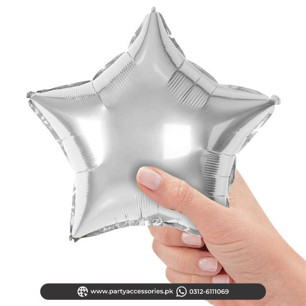 small star foil balloon 10 inch silver