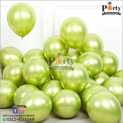 light green chrome balloons 