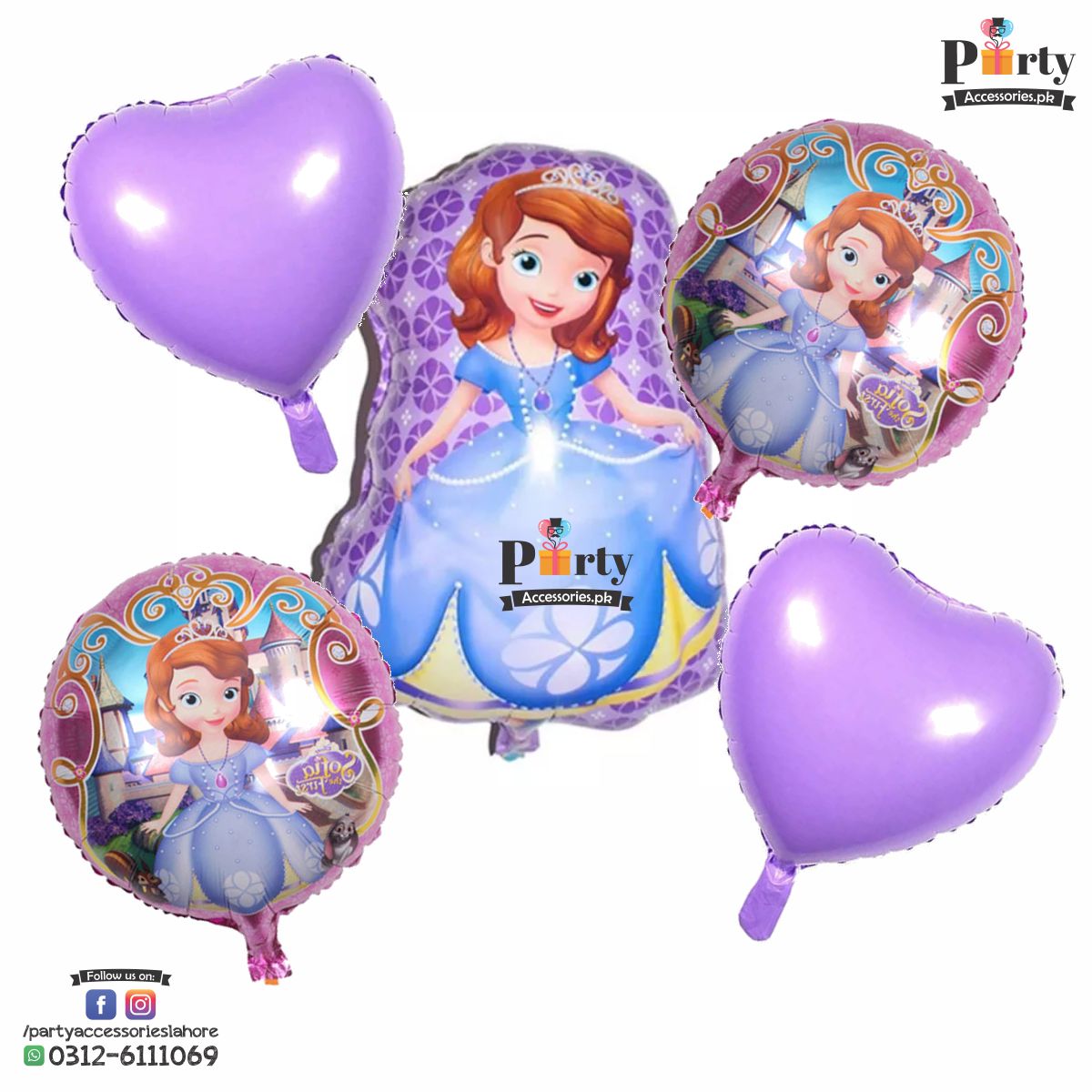 Sofia the First Theme Birthday Party Balloons | Sofia the First | Shaped  Foil Balloons Set