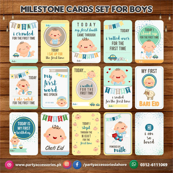 Baby milestone Photo cards set | New Born Photoshoot Baby Photo cards Gift set of 15 cards 