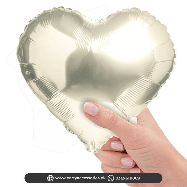 heart shape small foil balloons in white