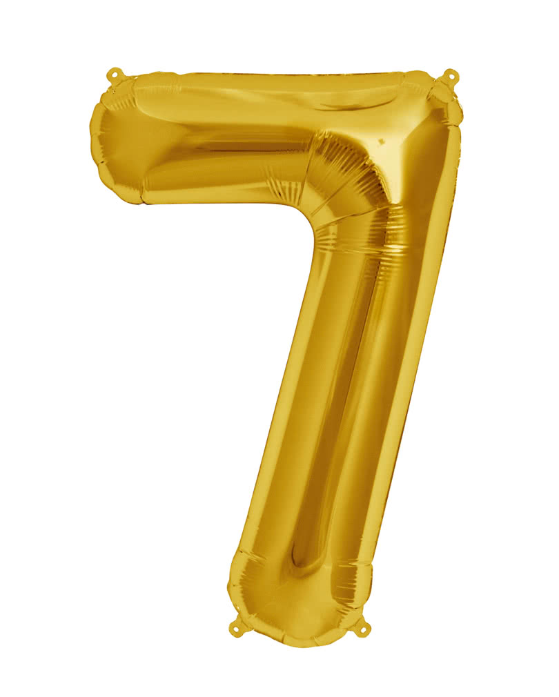 golden 7 number foil balloon