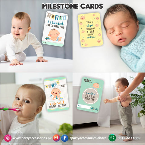 Baby milestone Photo cards set | New Born Photoshoot Baby Photo cards Gift set of 15 cards 