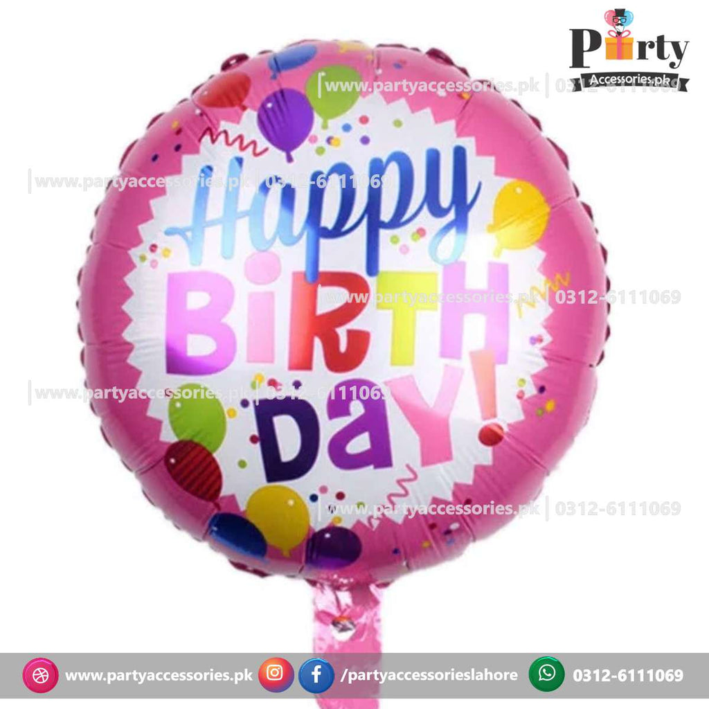 Happy birthday Printed Round foil balloon